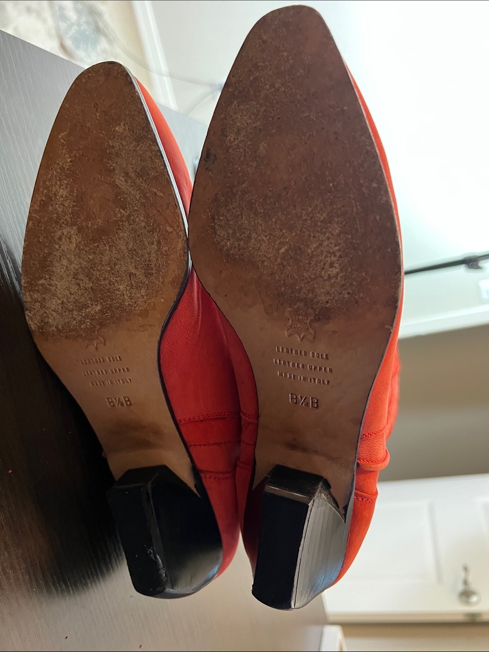 Lenni Vintage Distressed Suede Cutout Heeled Cowboy Boots Made in Italy 8.5 - Picture 5 of 7